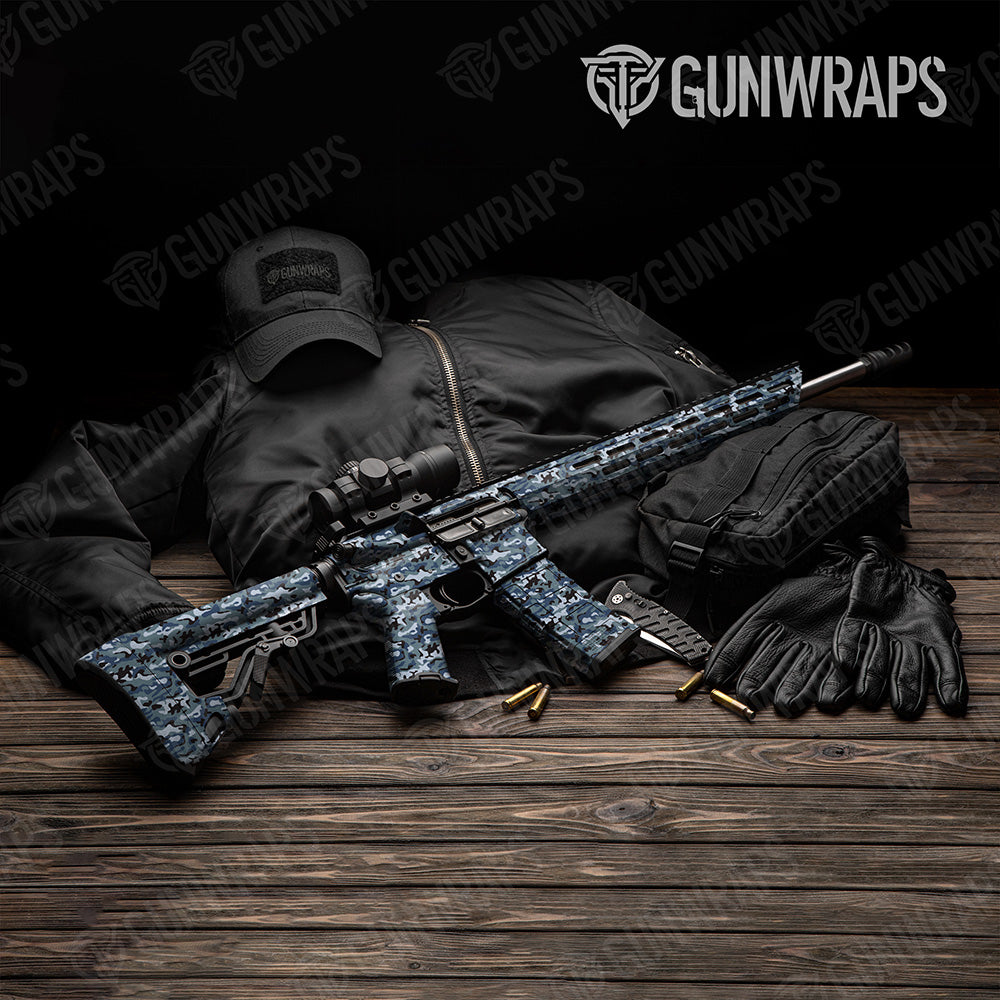 AR 15 Classic Navy Camo Gun Skin Vinyl Wrap