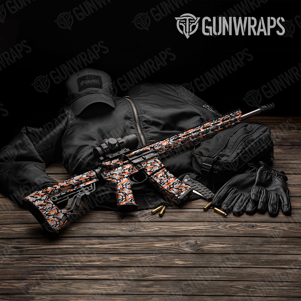 AR 15 Classic Orange Tiger Camo Gun Skin Vinyl Wrap