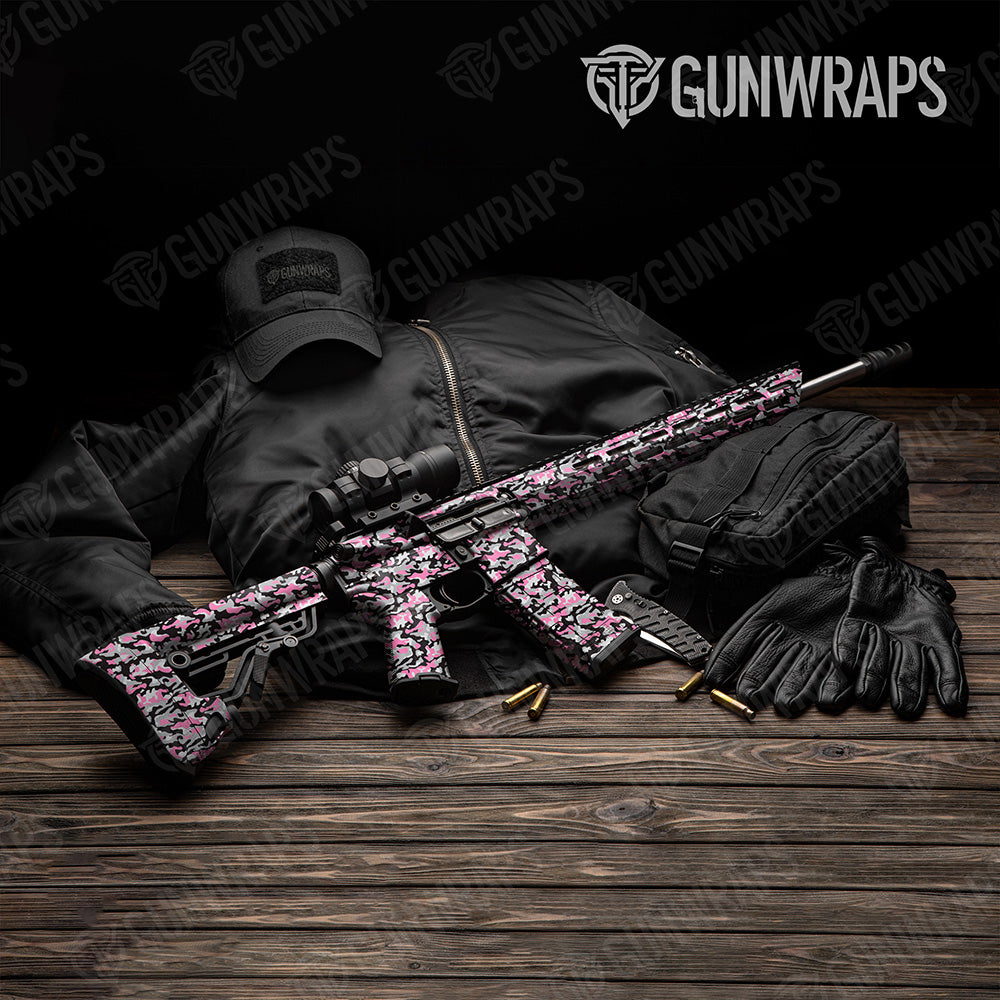 AR 15 Classic Pink Tiger Camo Gun Skin Vinyl Wrap