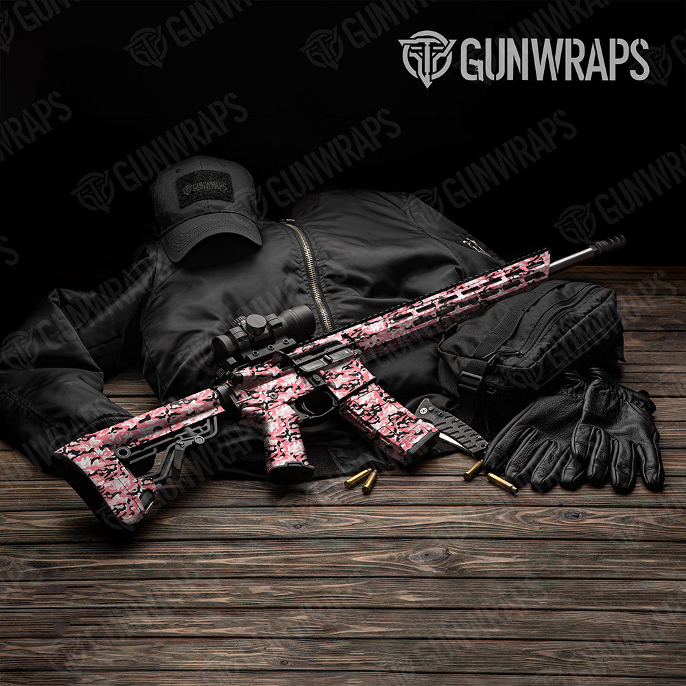 AR 15 Classic Pink Camo Gun Skin Vinyl Wrap