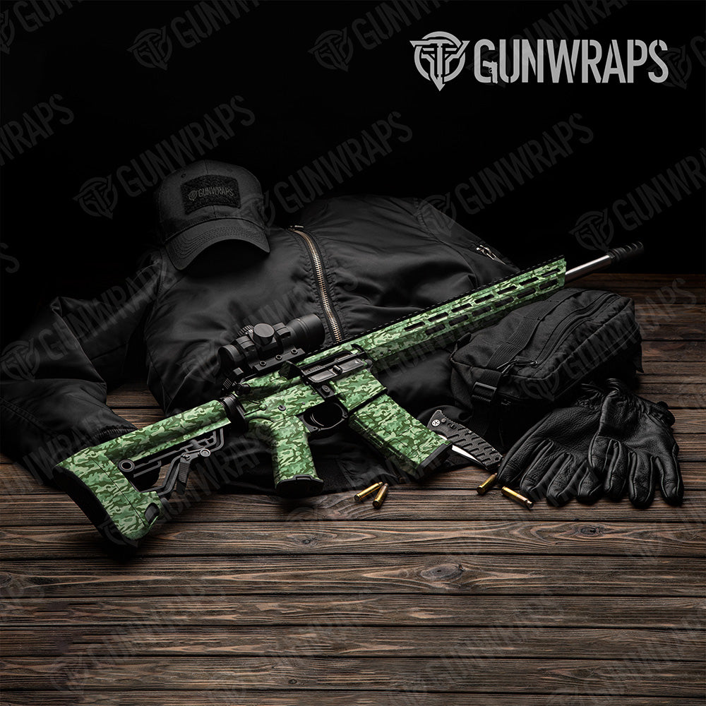 AR 15 Classic Pistachio Camo Gun Skin Vinyl Wrap