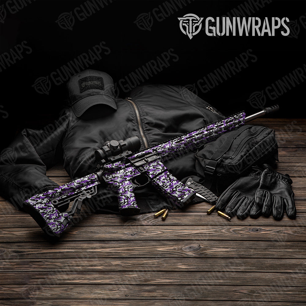 AR 15 Classic Purple Tiger Camo Gun Skin Vinyl Wrap