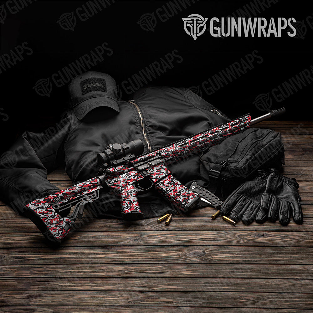 AR 15 Classic Red Tiger Camo Gun Skin Vinyl Wrap