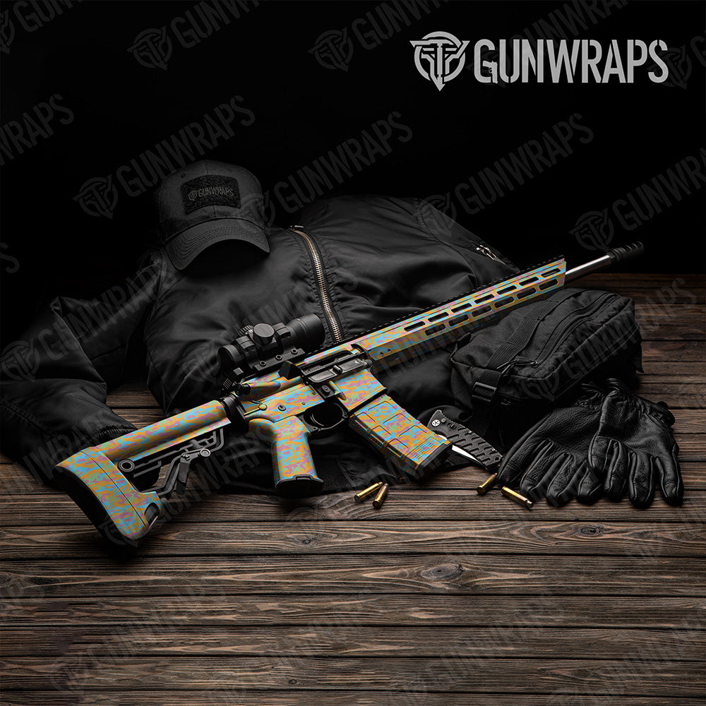 AR 15 Classic Sherbert Camo Gun Skin Vinyl Wrap