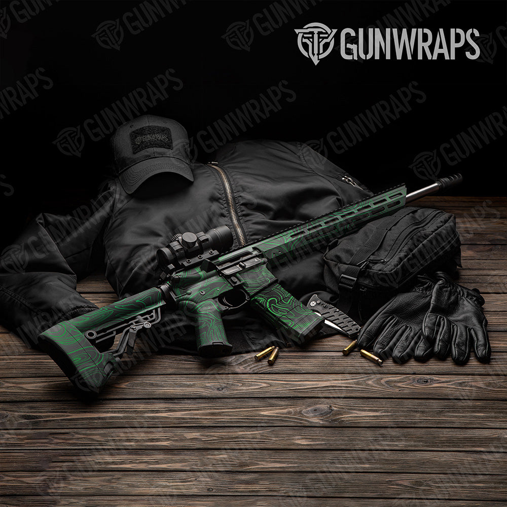 AR 15 Damascus Green Camo Gun Skin Vinyl Wrap