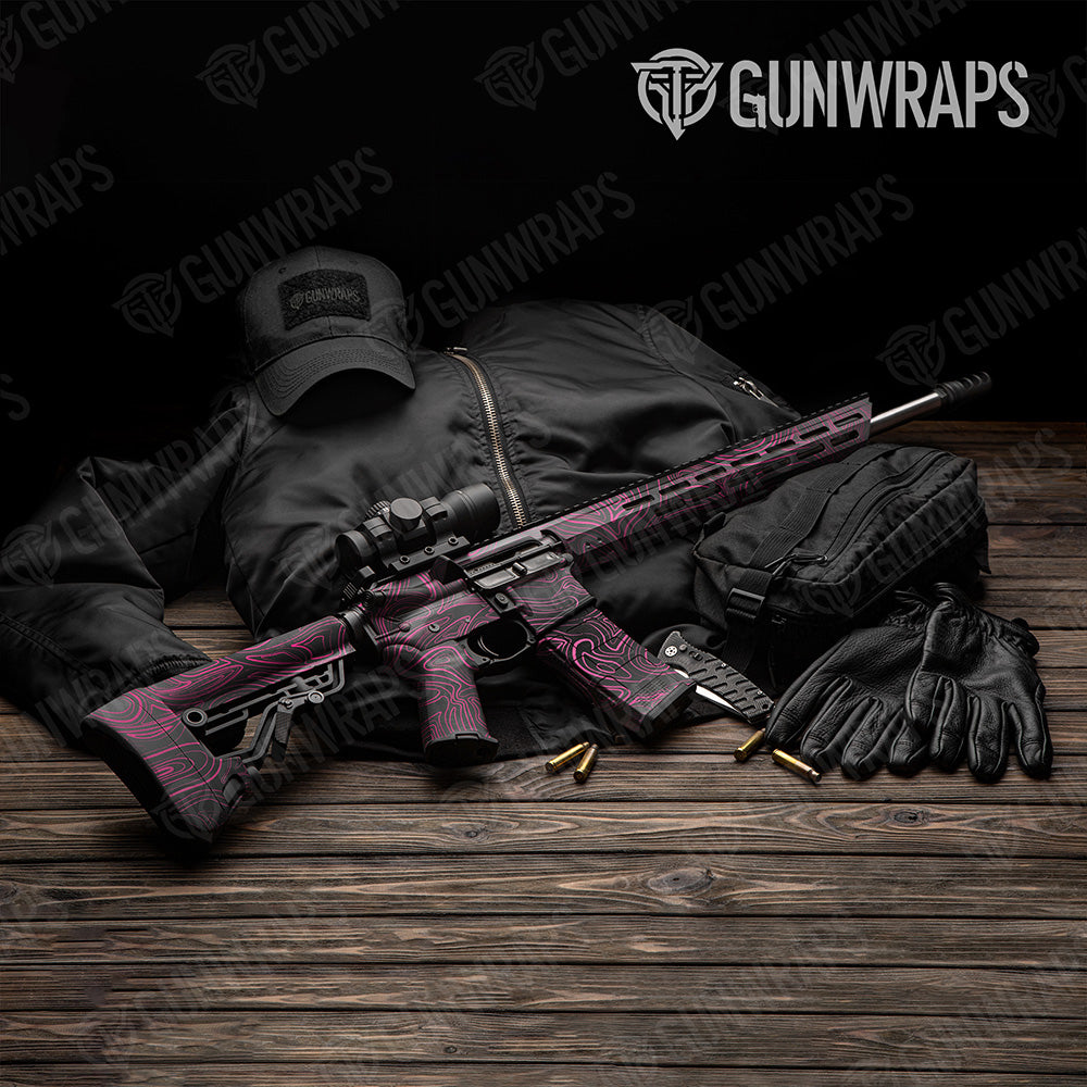 AR 15 Damascus Magenta Camo Gun Skin Vinyl Wrap