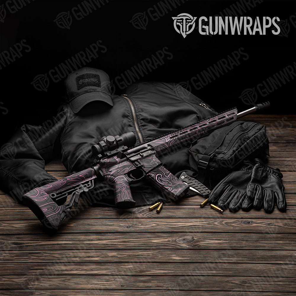 AR 15 Damascus Pink Camo Gun Skin Vinyl Wrap