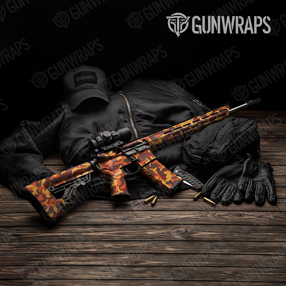 AR 15 Erratic Autumn Camo Gun Skin Vinyl Wrap