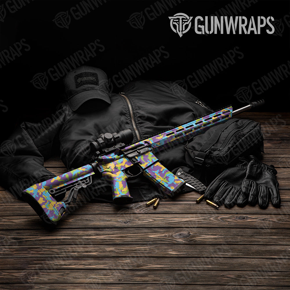 AR 15 Erratic Carnival Camo Gun Skin Vinyl Wrap