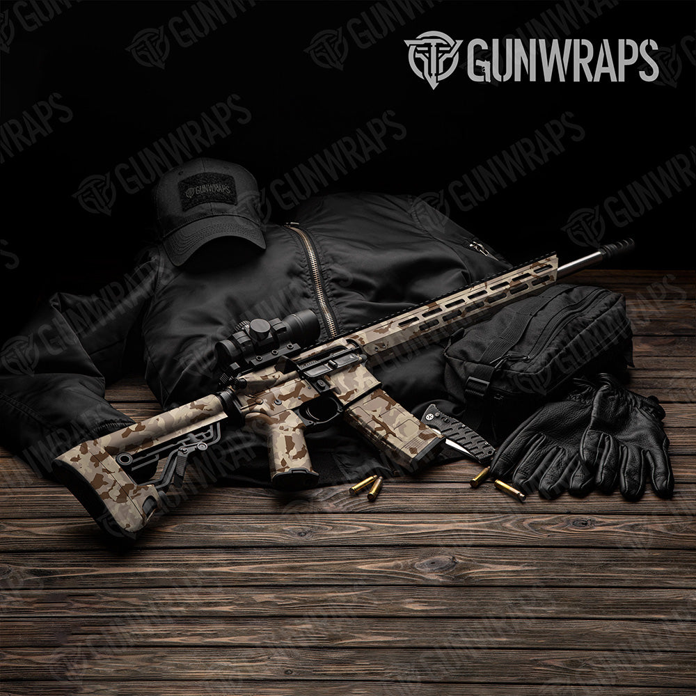 AR 15 Erratic Desert Camo Gun Skin Vinyl Wrap