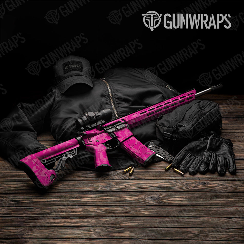 AR 15 Erratic Elite Magenta Camo Gun Skin Vinyl Wrap