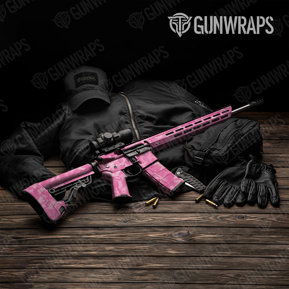 AR 15 Erratic Elite Pink Camo Gun Skin Vinyl Wrap