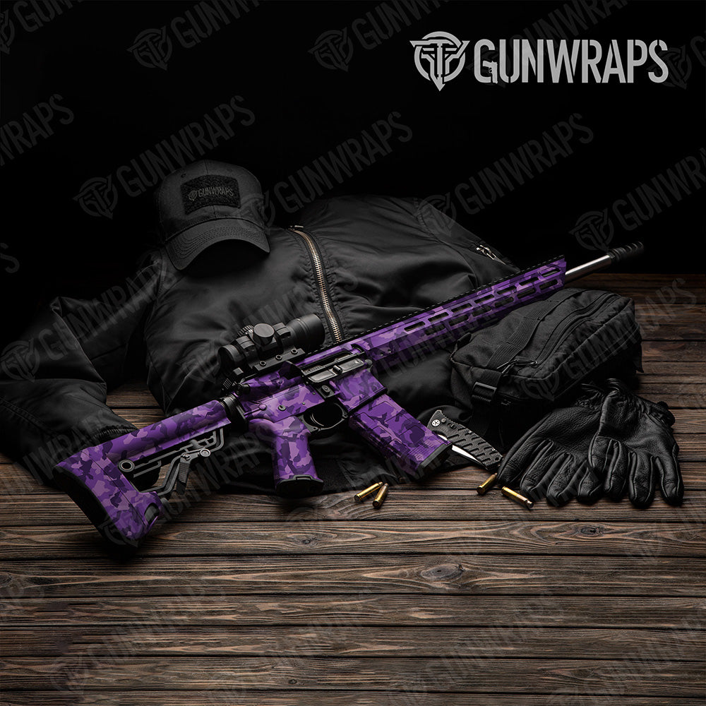 AR 15 Erratic Elite Purple Camo Gun Skin Vinyl Wrap