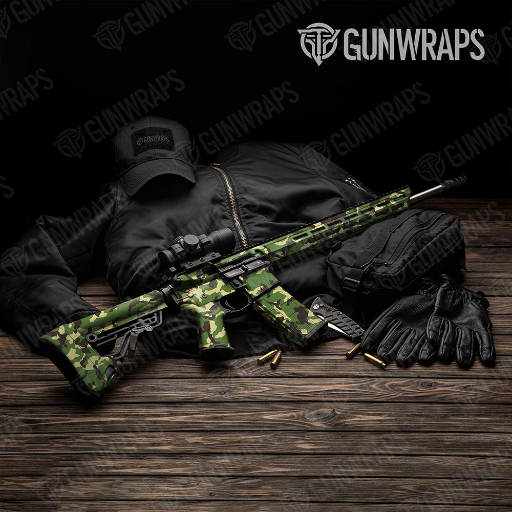 AR 15 Erratic Jungle Camo Gun Skin Vinyl Wrap