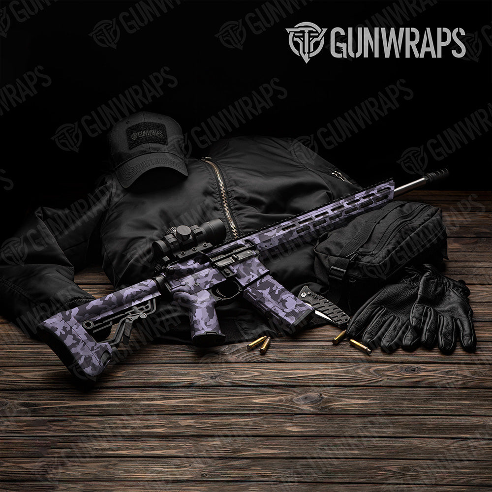 AR 15 Erratic Lilac Camo Gun Skin Vinyl Wrap