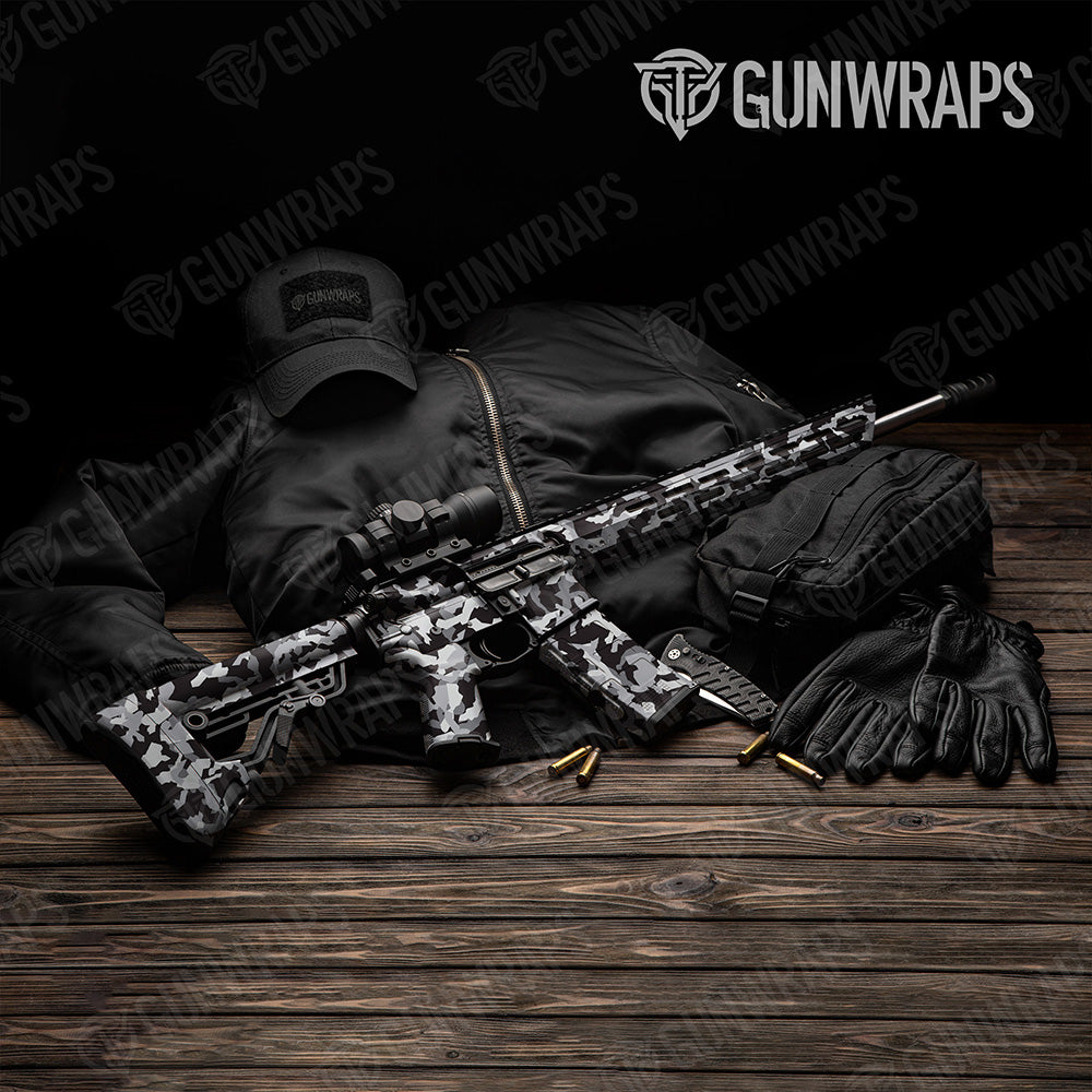 AR 15 Erratic Urban Night Camo Gun Skin Vinyl Wrap