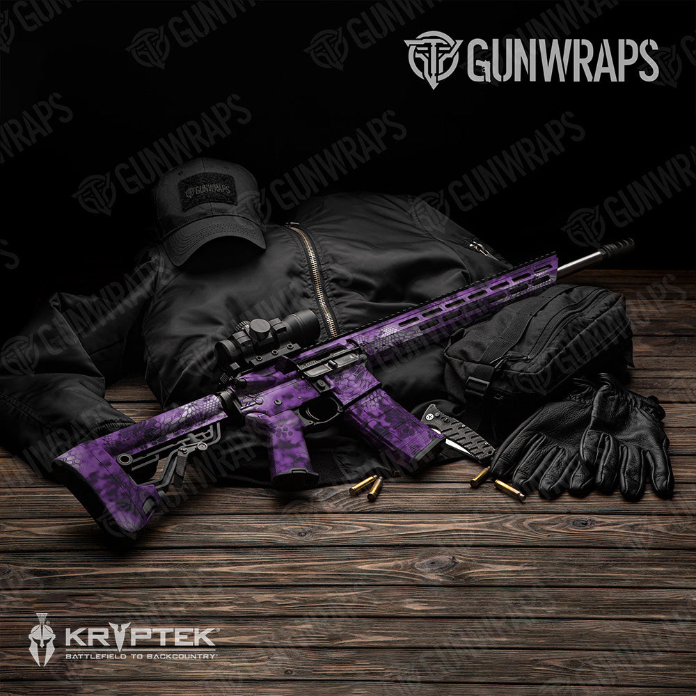 AR 15 Kryptek Amethyst Camo Gun Skin Vinyl Wrap