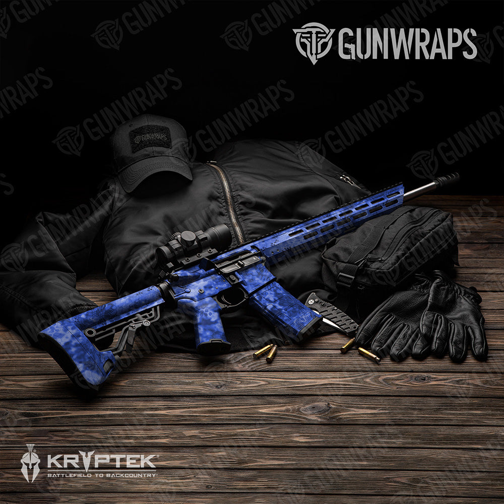 AR 15 Kryptek Blue Camo Gun Skin Vinyl Wrap