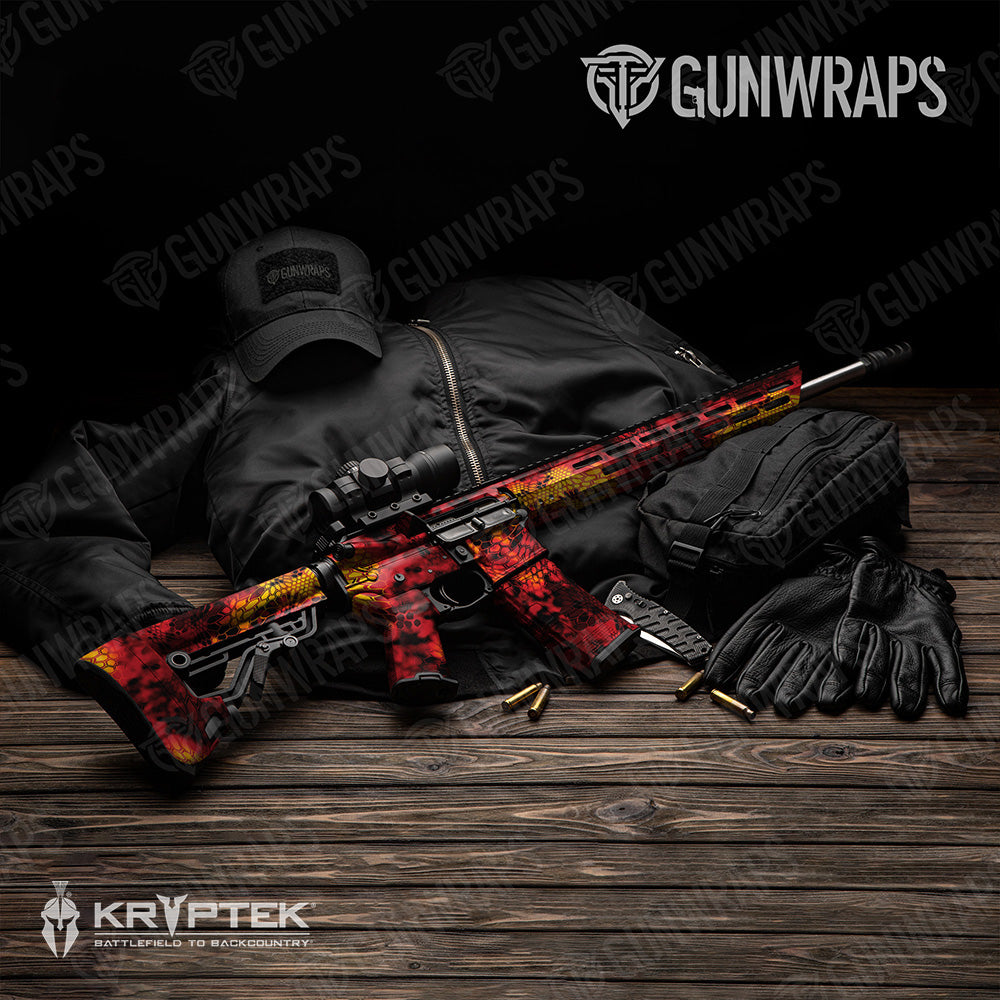 AR 15 Kryptek Lava Camo Gun Skin Vinyl Wrap