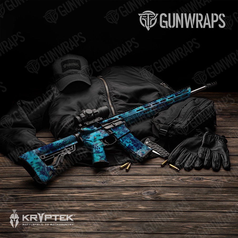 AR 15 Kryptek Pontus Camo Gun Skin Vinyl Wrap