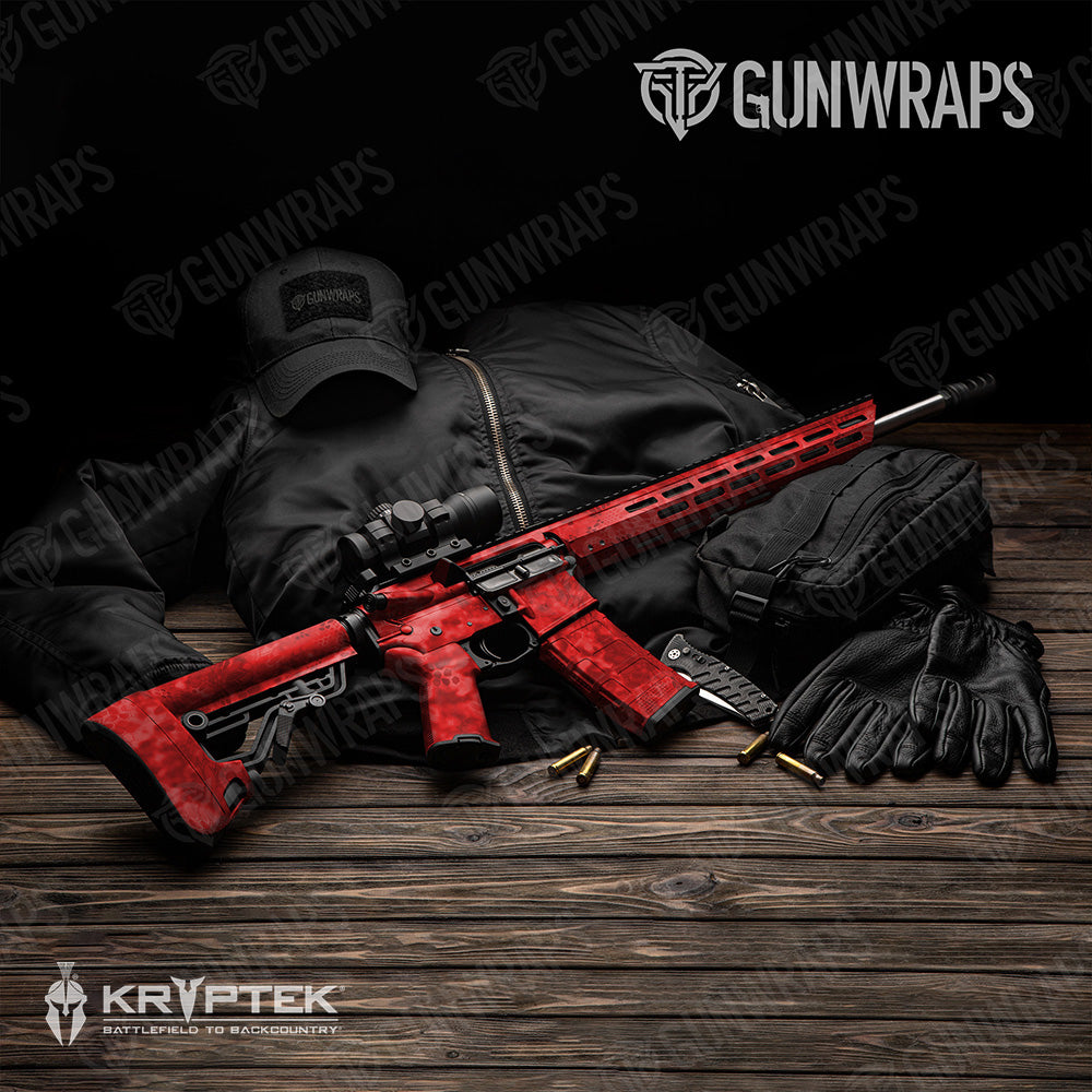 AR 15 Kryptek Red Camo Gun Skin Vinyl Wrap