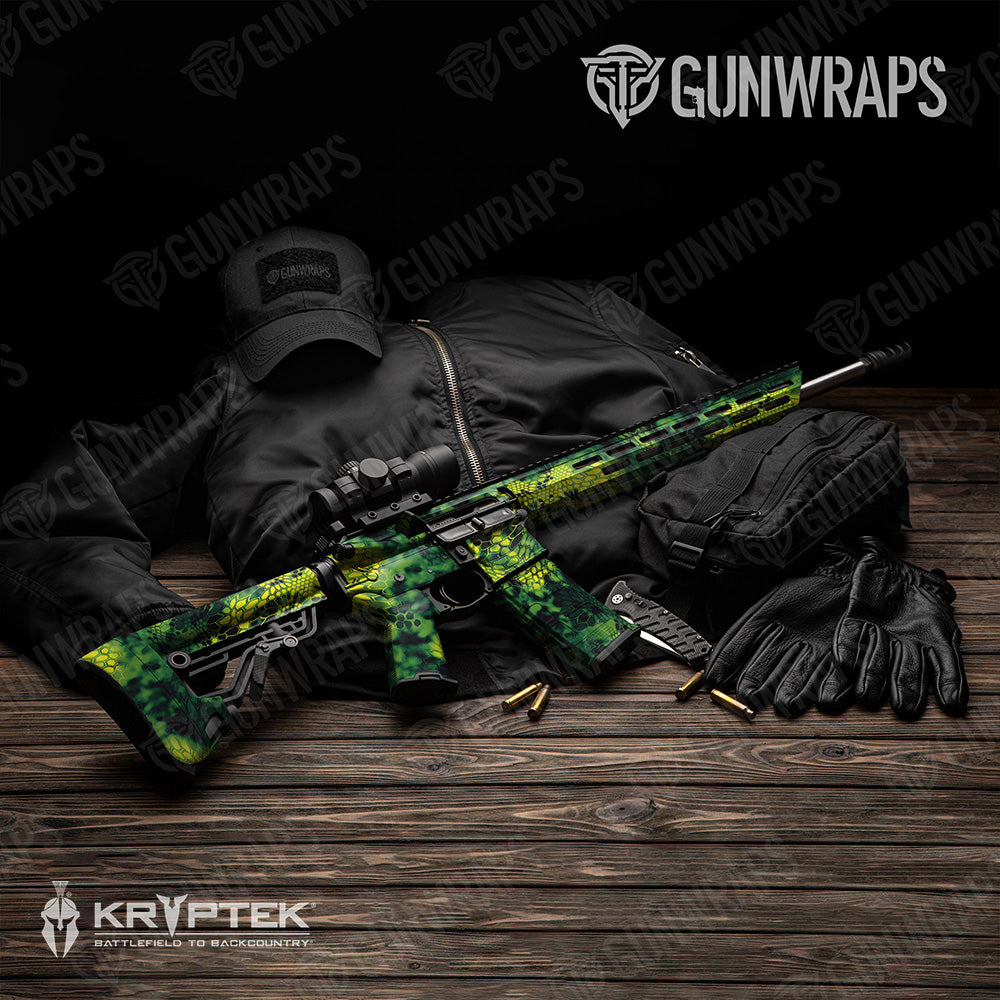 AR 15 Kryptek Toxic Waste Camo Gun Skin Vinyl Wrap