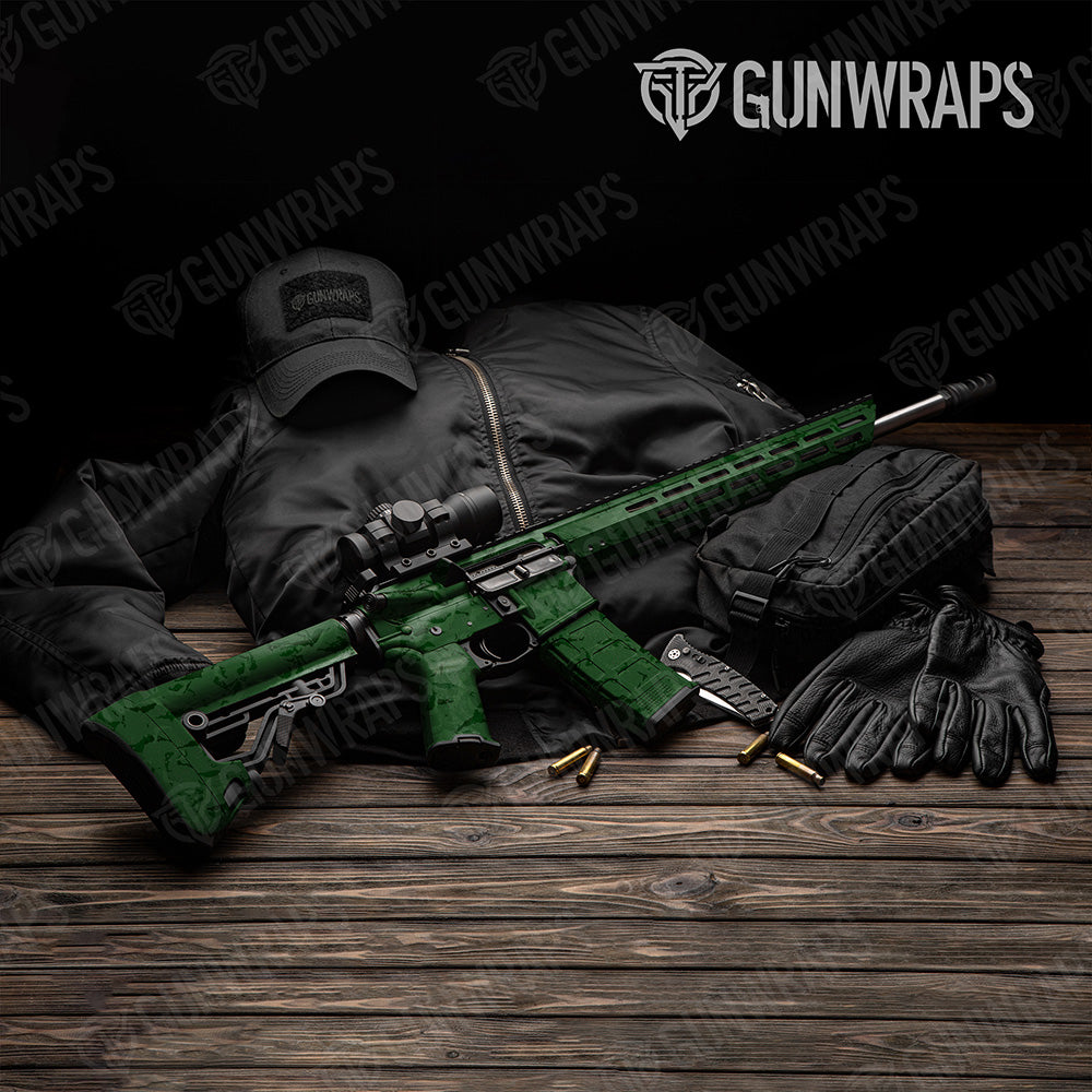 AR 15 Battle Storm Elite Green Camo Gun Skin Vinyl Wrap