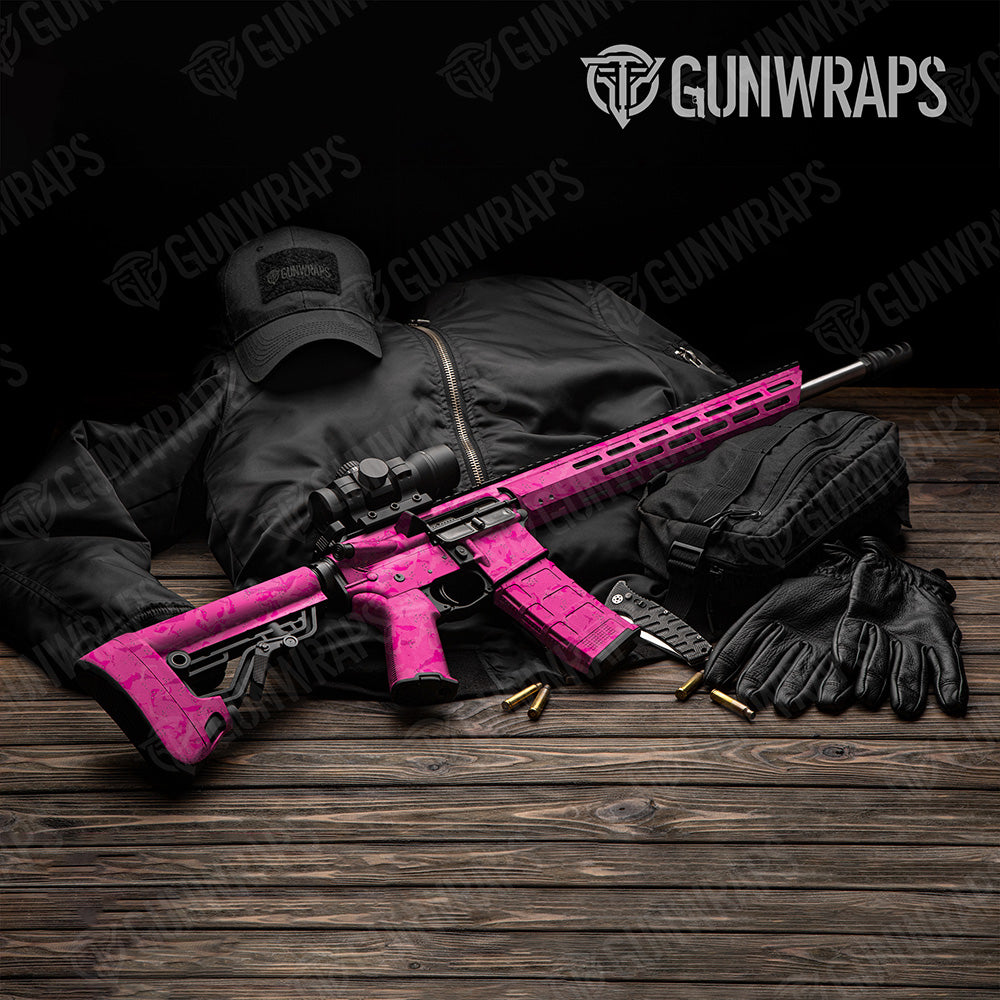 AR 15 Battle Storm Elite Magenta Camo Gun Skin Vinyl Wrap