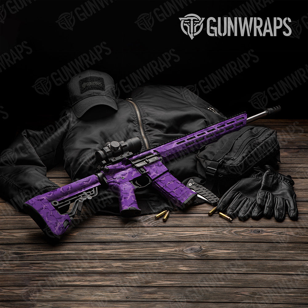 AR 15 Battle Storm Elite Purple Camo Gun Skin Vinyl Wrap