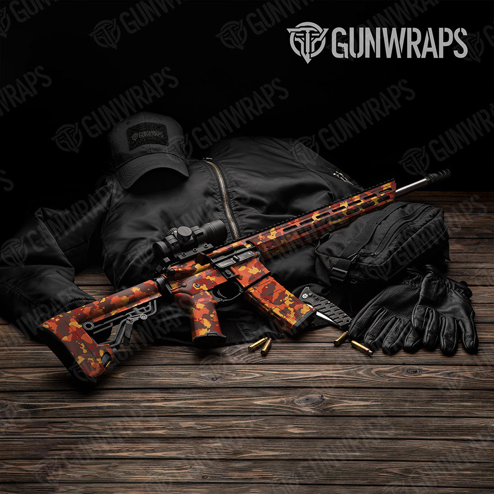 AR 15 Cumulus Autumn Camo Gun Skin Vinyl Wrap