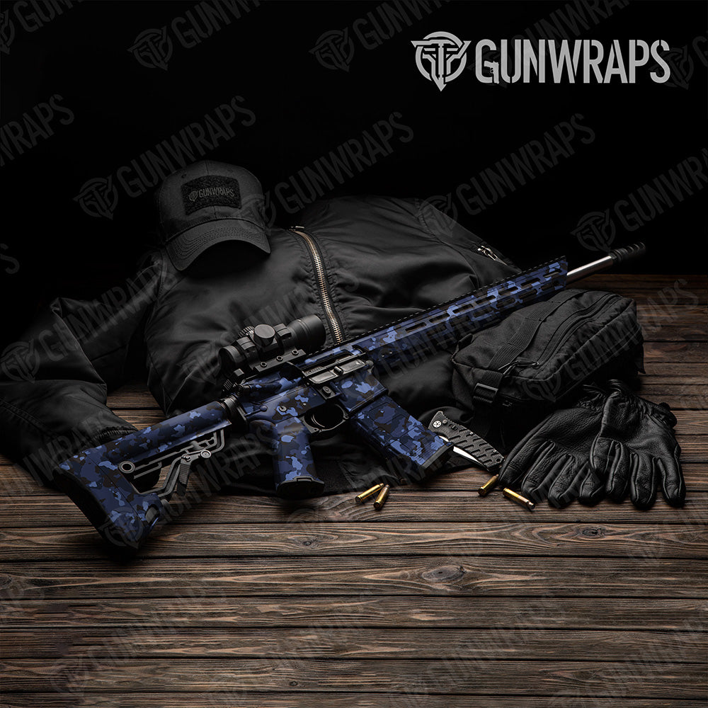 AR 15 Cumulus Blue Midnight Camo Gun Skin Vinyl Wrap