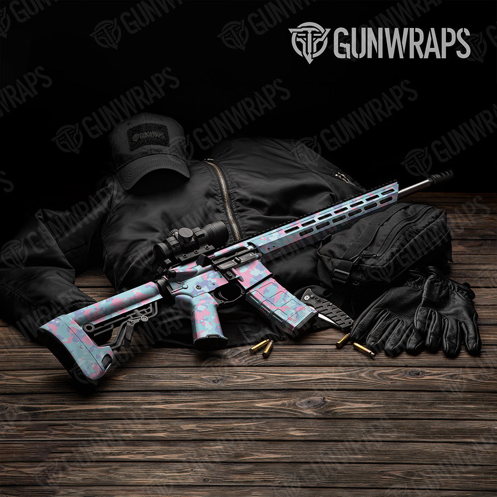 AR 15 Cumulus Cotton Candy Camo Gun Skin Vinyl Wrap