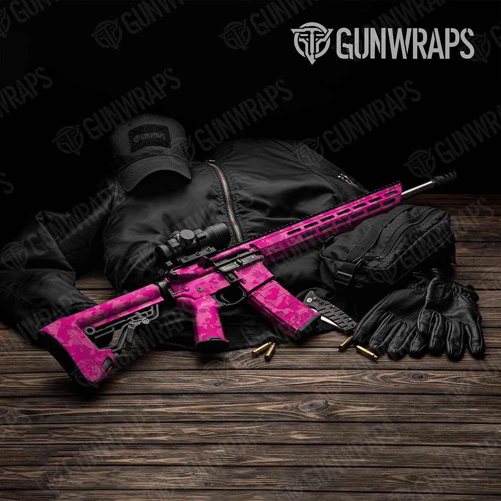 AR 15 Cumulus Elite Magenta Camo Gun Skin Vinyl Wrap