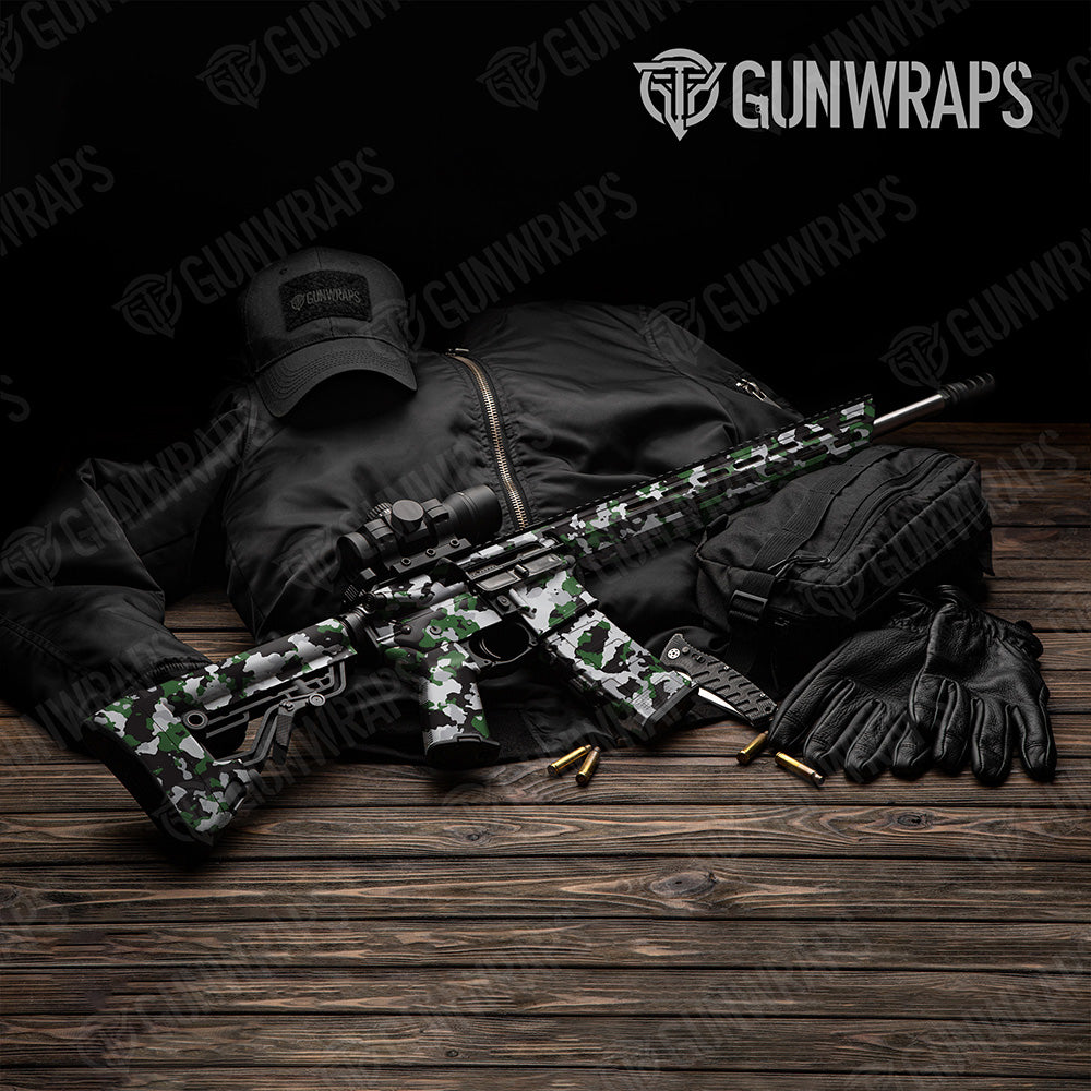 AR 15 Cumulus Green Tiger Camo Gun Skin Vinyl Wrap