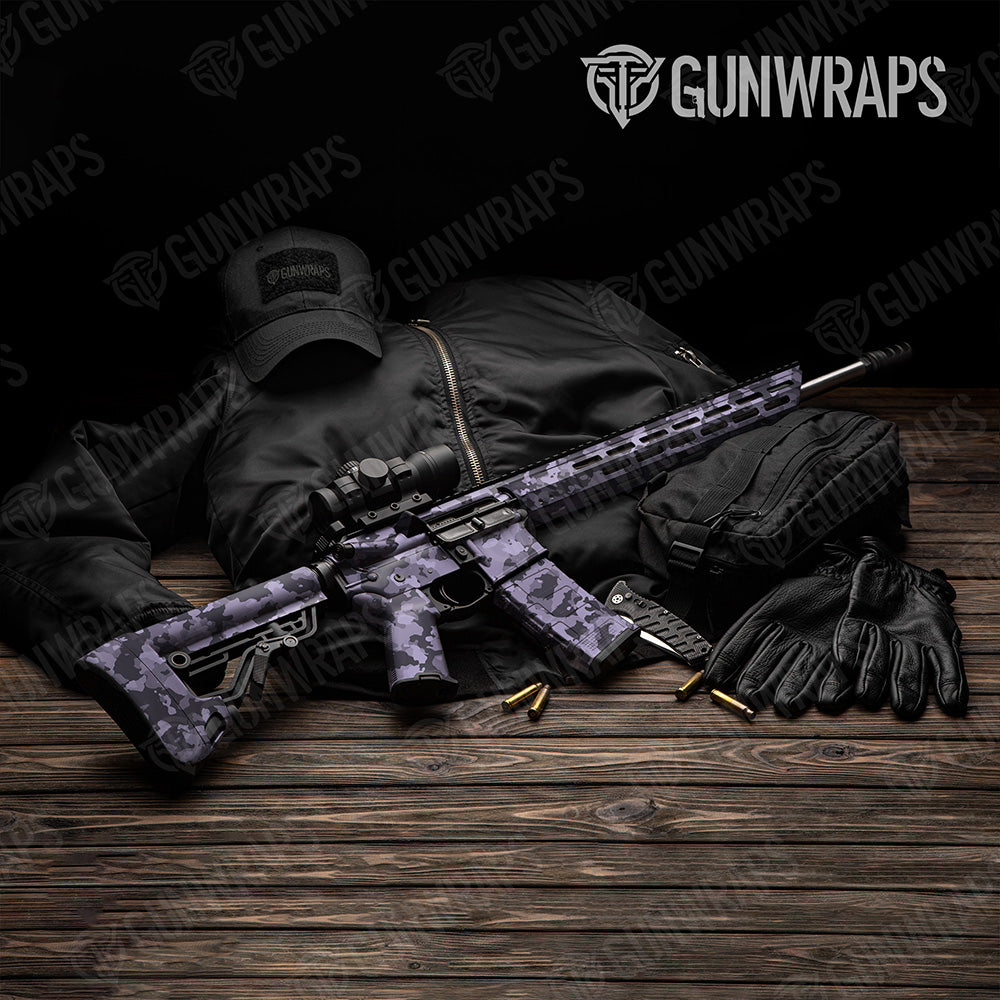 AR 15 Cumulus Lilac Camo Gun Skin Vinyl Wrap