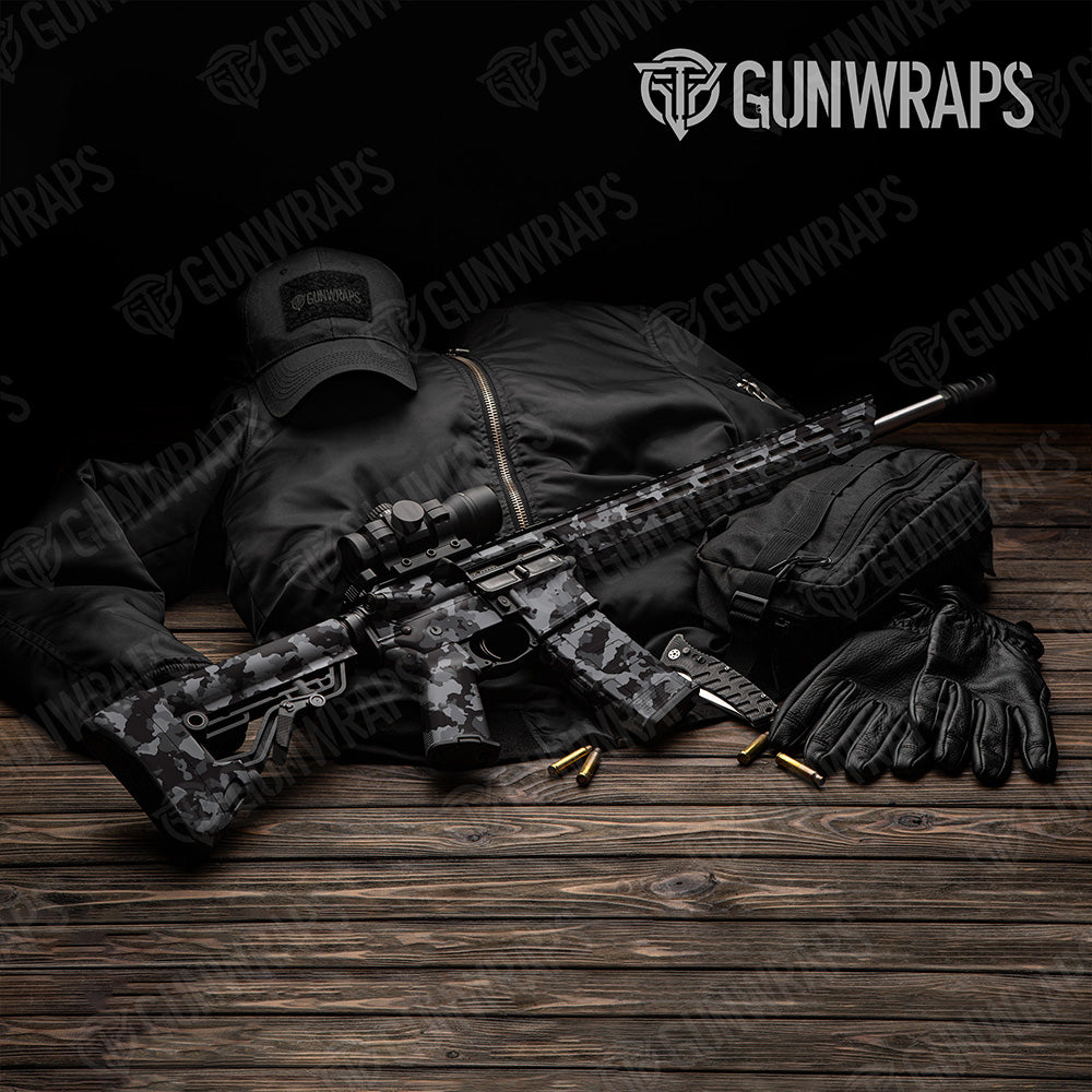 AR 15 Cumulus Midnight Camo Gun Skin Vinyl Wrap