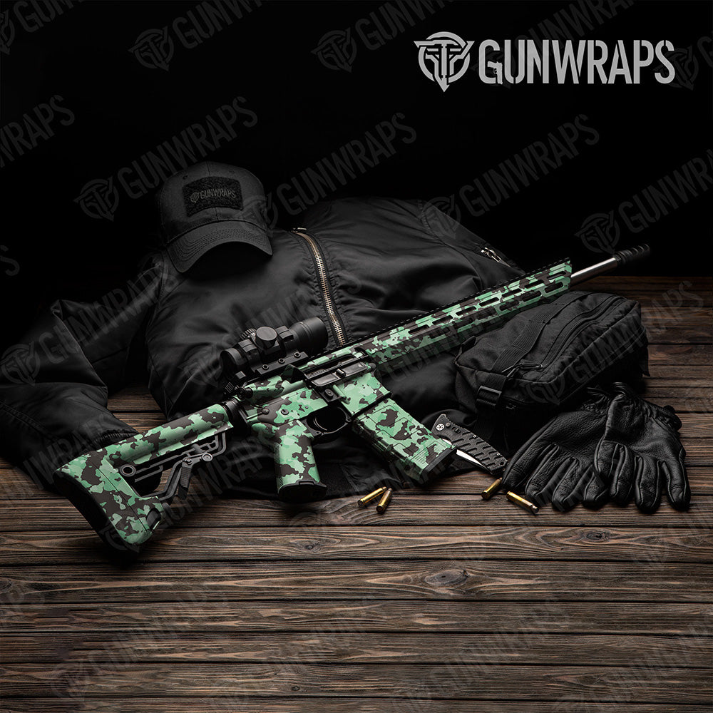 AR 15 Cumulus Mint Chocolate Chip Camo Gun Skin Vinyl Wrap