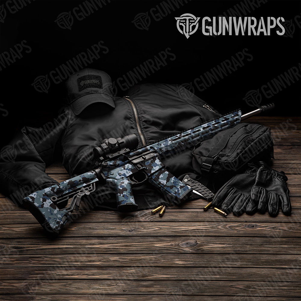 AR 15 Cumulus Navy Camo Gun Skin Vinyl Wrap