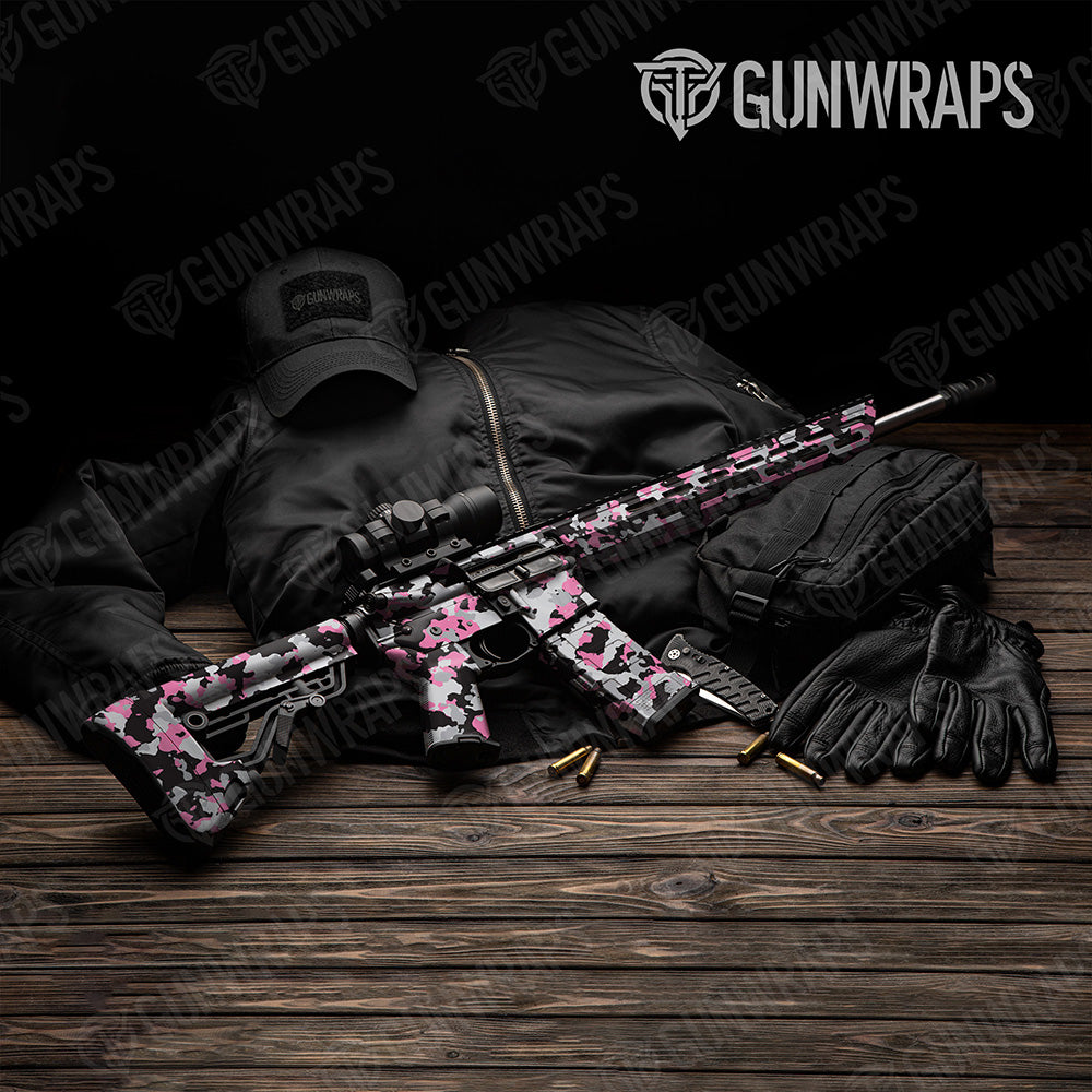 AR 15 Cumulus Pink Tiger Camo Gun Skin Vinyl Wrap