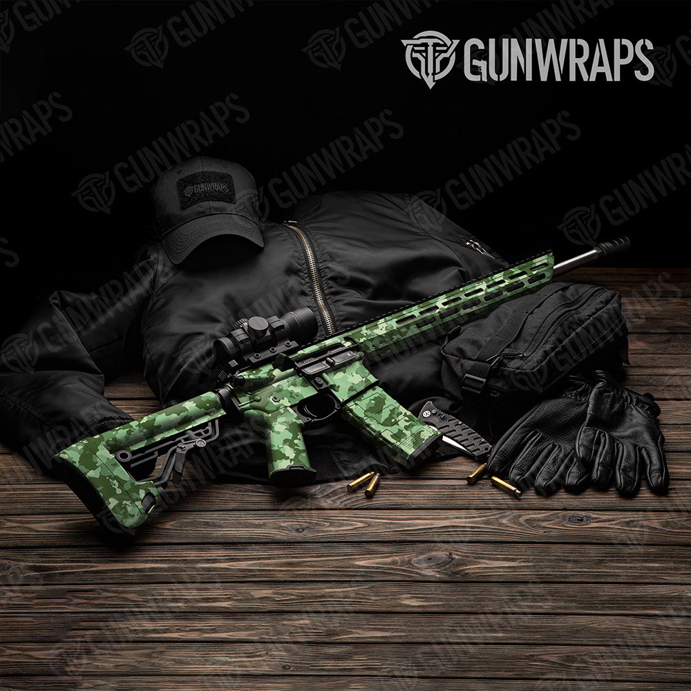 AR 15 Cumulus Pistachio Camo Gun Skin Vinyl Wrap