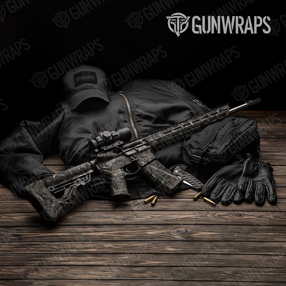 AR 15 Nature Woodland Camo Gun Skin Vinyl Wrap