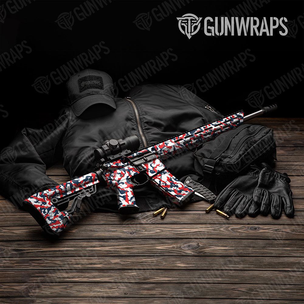 AR 15 Ragged America Camo Gun Skin Vinyl Wrap