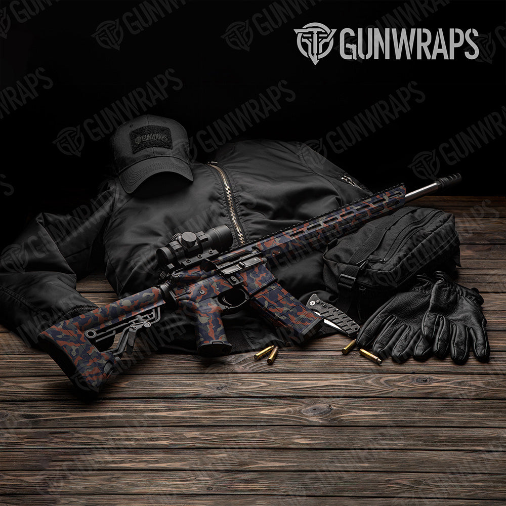 AR 15 Digital Blue Copper Camo Gun Skin Vinyl Wrap