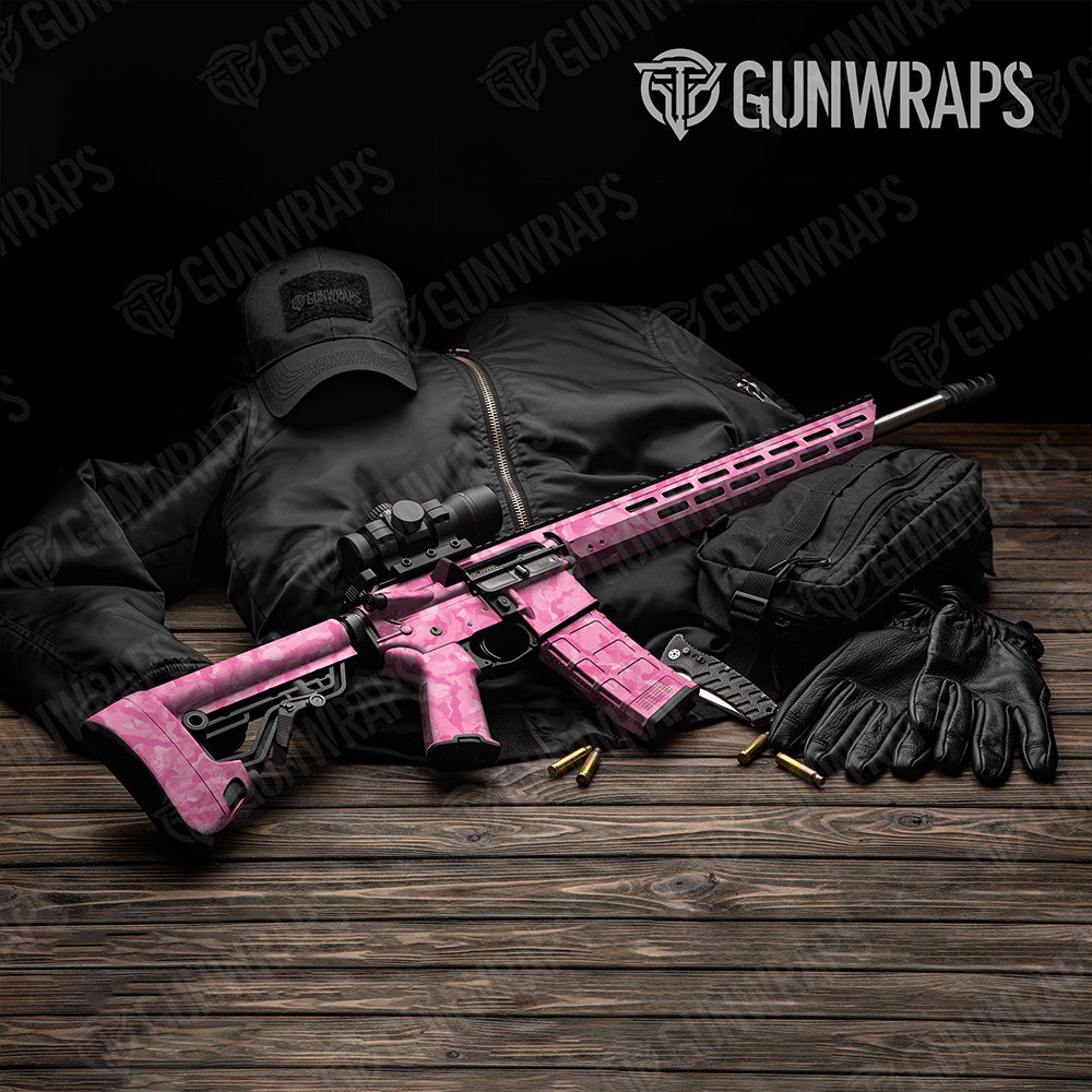 AR 15 Ragged Elite Pink Camo Gun Skin Vinyl Wrap