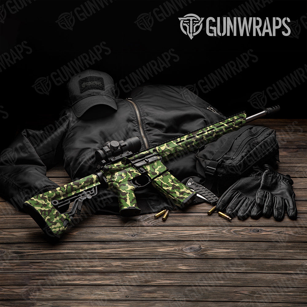 AR 15 Ragged Jungle Camo Gun Skin Vinyl Wrap