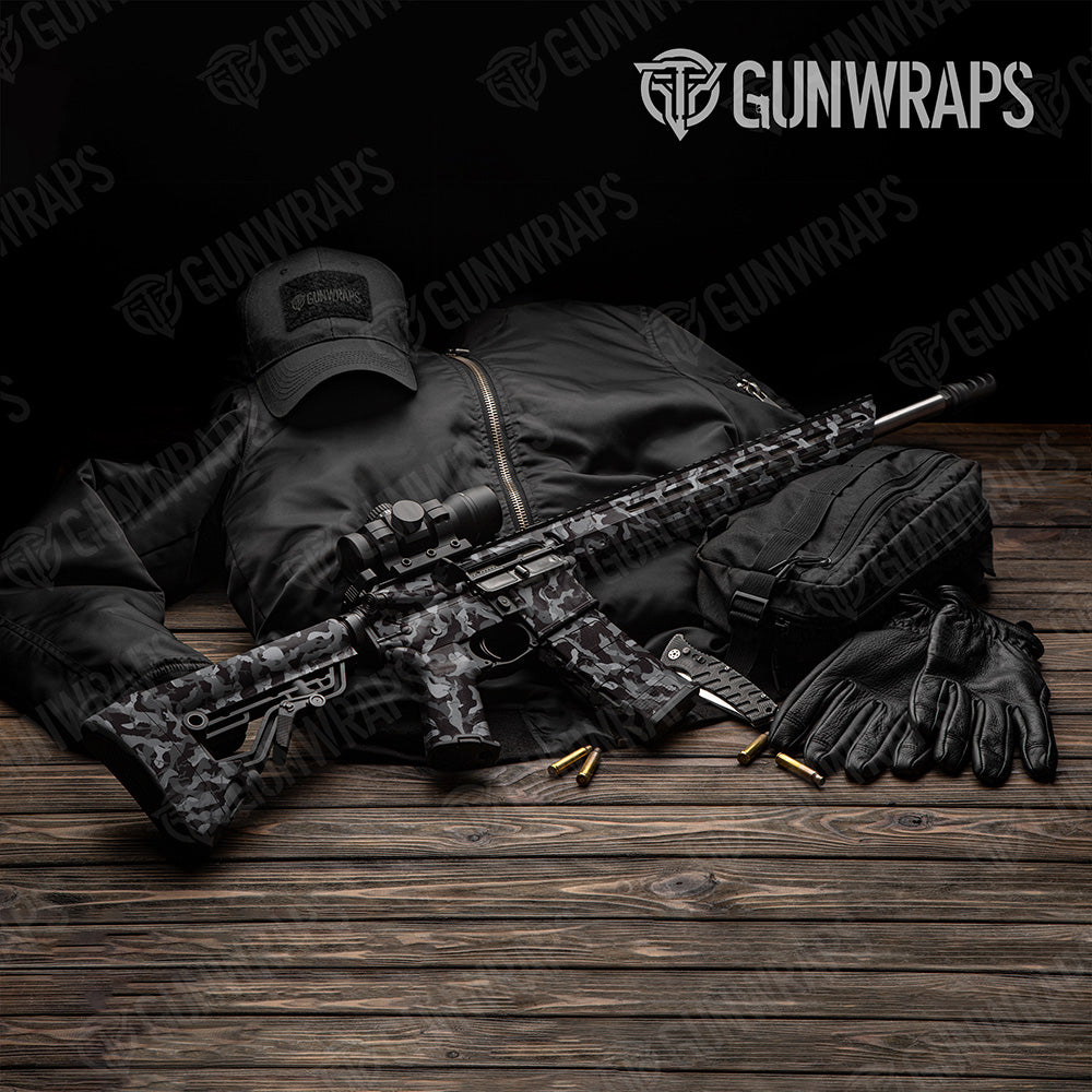 AR 15 Ragged Midnight Camo Gun Skin Vinyl Wrap