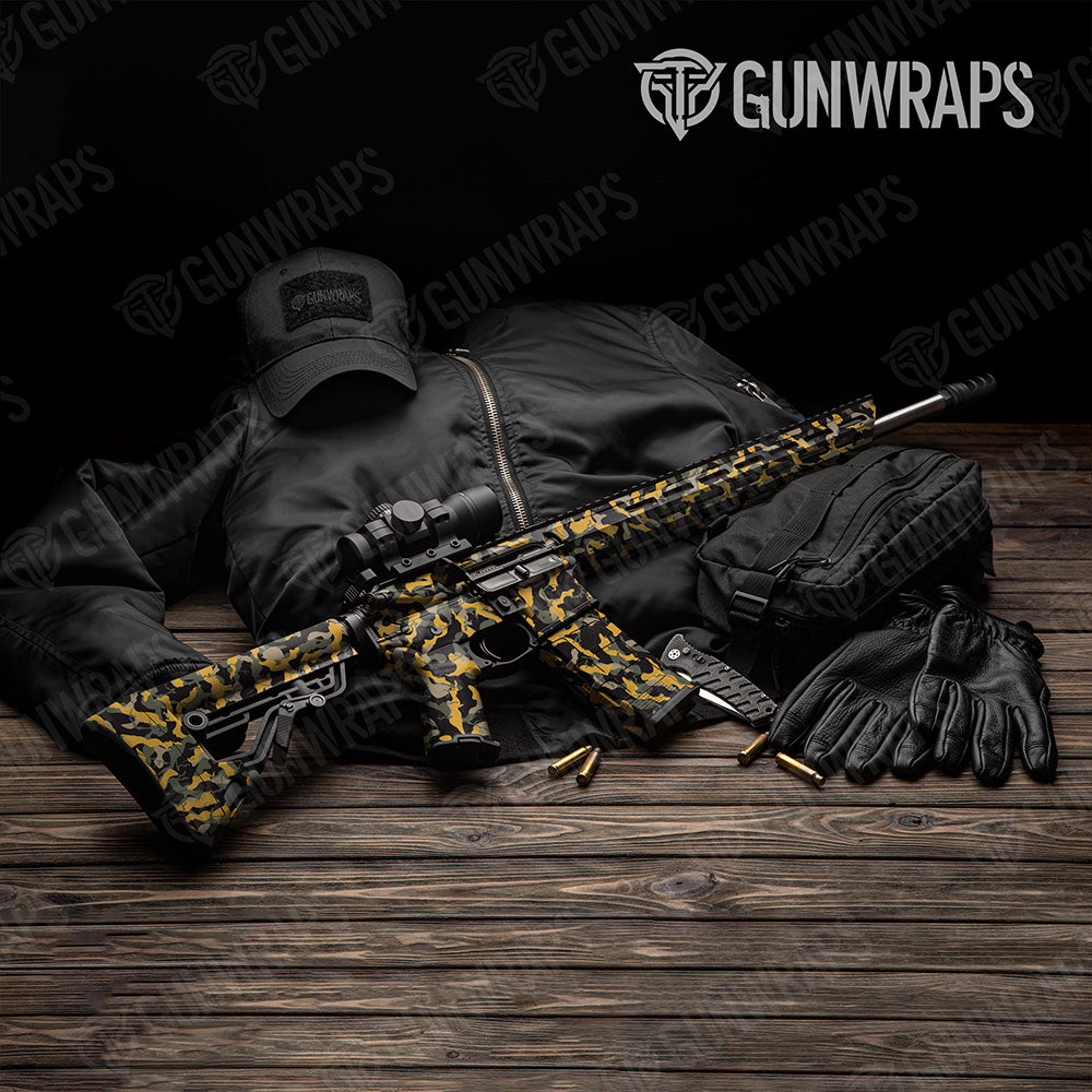 AR 15 Digital Militant Red Camo Gun Skin Vinyl Wrap