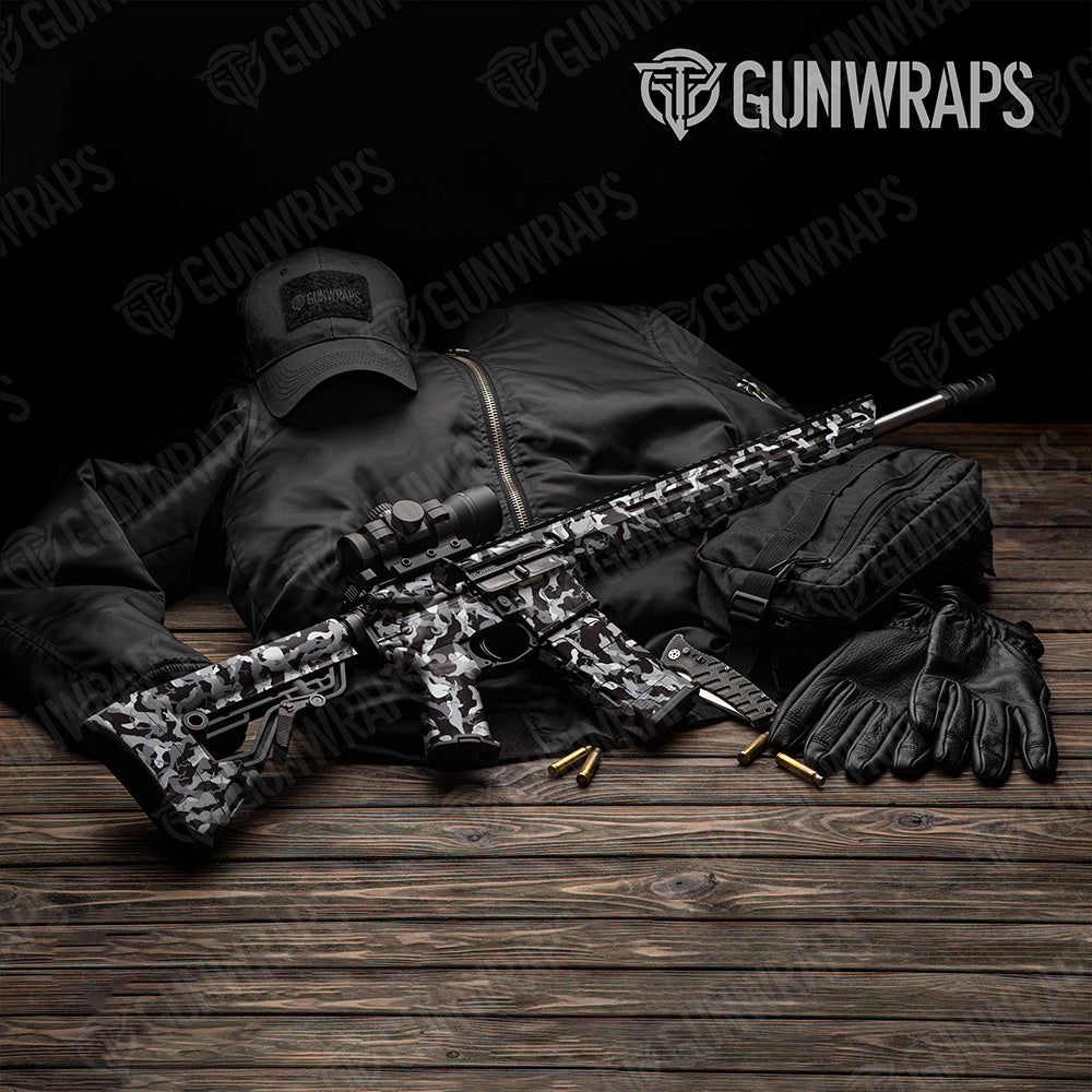 AR 15 Ragged Urban Night Camo Gun Skin Vinyl Wrap