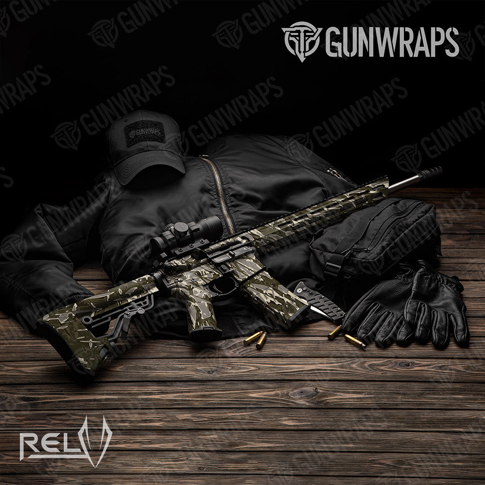 AR 15 X3 RELV Dynohyde Camo Gun Skin Vinyl Wrap