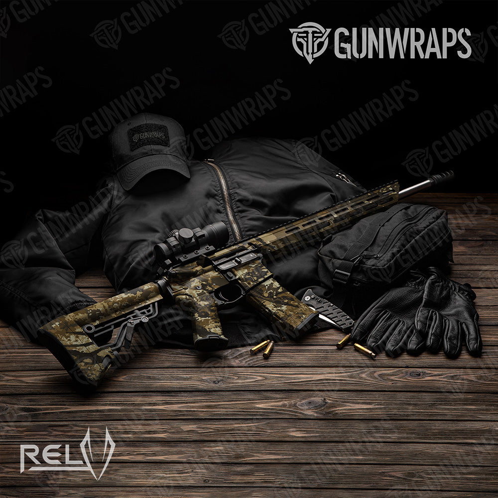 AR 15 X3 RELV Harvester Camo Gun Skin Vinyl Wrap